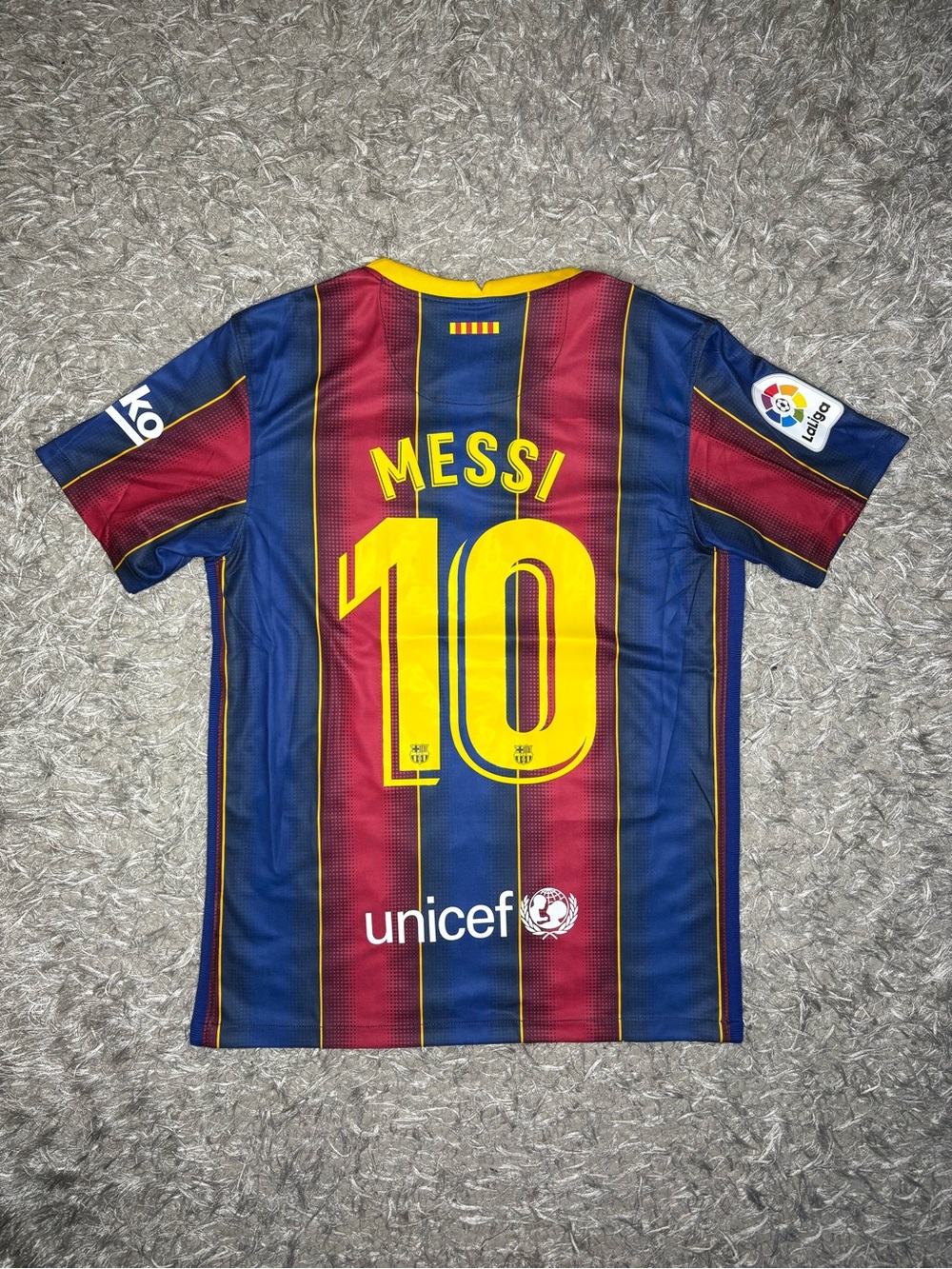 Nike Men's FC Barcelona Messi 10 Home Soccer Jersey 2020-21 Blue Red - Picture 3 of 3